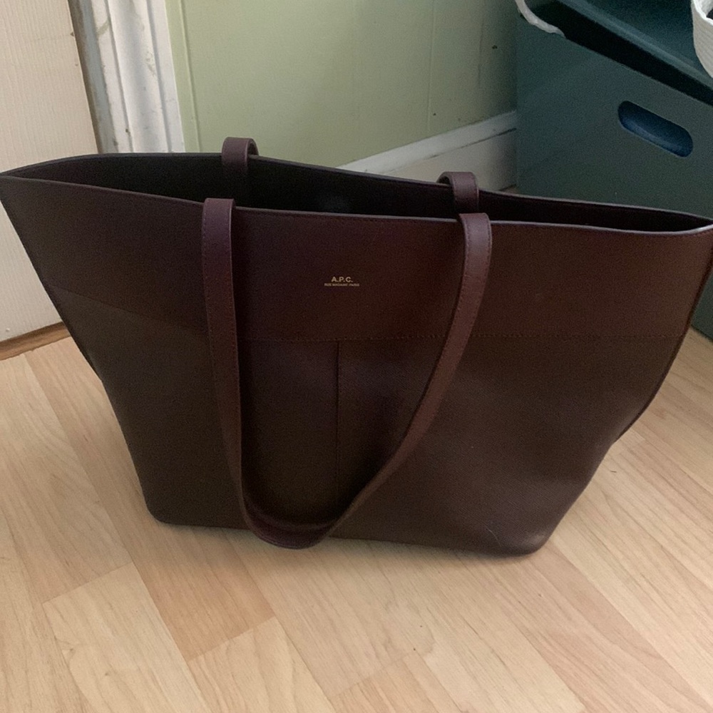 Apc leather bag maroon